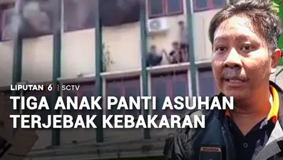 Tiga anak terjebak di lantai tiga bangunan saat kebakaran melanda panti asuhan. Ketiga anak itu dievakuasi secara dramatis menggunakan tali oleh warga.