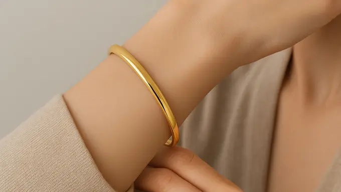 Model Gelang Emas 2 Gram Elegan Desain Simpel Tanpa Liontin/ Ilustrasi oleh AI