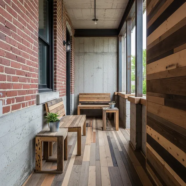Teras Depan Rumah Sempit Tapi Cantik dari Furniture Daur Ulang Hemat Budget (Image by Gemini AI)