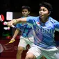 Apriyani Rahayu/Siti Fadia Silva beraksi di babak 32 besar Indonesia Masters 2023 di Istora, Jakarta, Rabu (25/1/2023). (Bola.com/Bagaskara Lazuardi)
