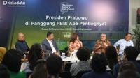 Wakil Ketua Umum Bidang Analisis Kebijakan Makro Ekonomi Kamar Dagang dan Industri (Kadin) Aviliani&nbsp;dalam diskusi&nbsp;'Presiden Prabowo di Panggung PBB: Apa Pentingnya?'. (Ist)