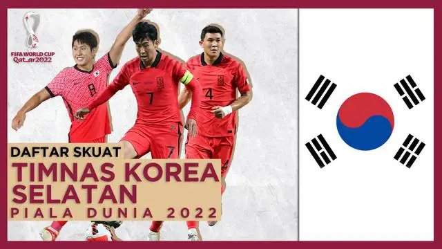 MOTION GRAFIS: Skuat Timnas Korea Selatan di Piala Dunia 2022, Ada Son Heung-min hingga Bek Napoli Ikut ke Qatar