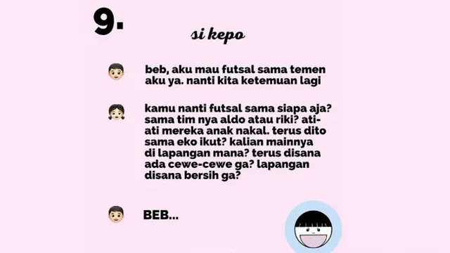 Unggahan koplak soal jenis-jenis pacaran.