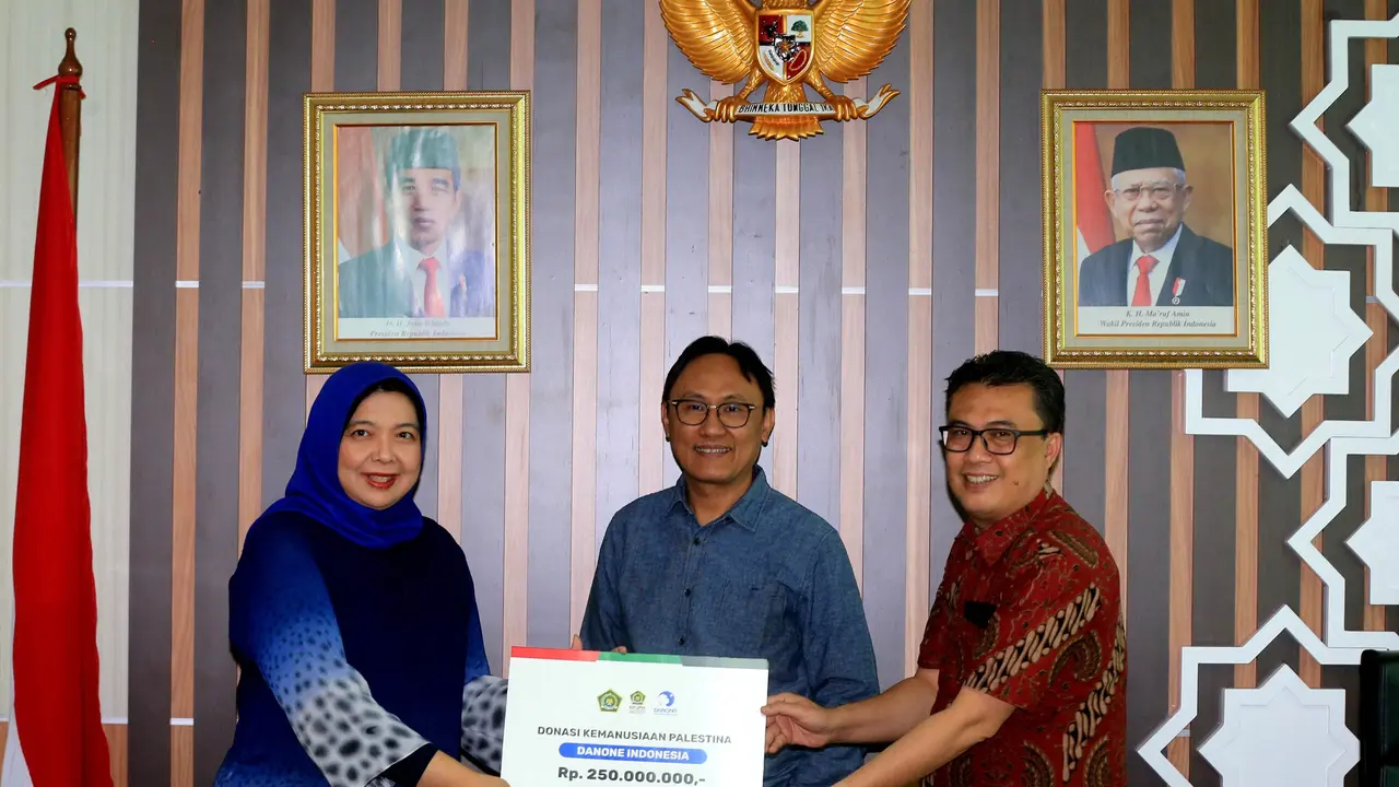 Danone Indonesia kembali memberikan bantuan kemanusiaan senilai Rp250 juta untuk masyarakat Palestina. (Liputan6.com/ ist)