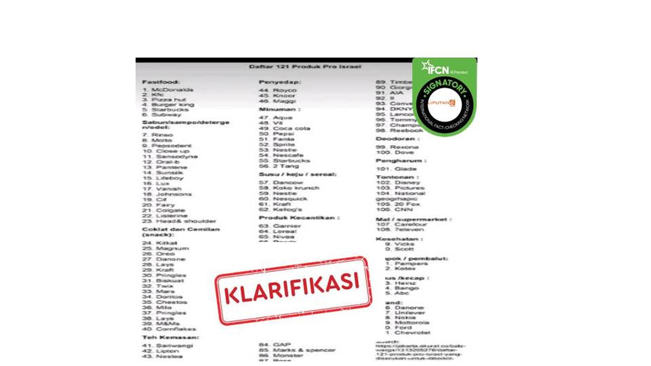 Cek fakta MUI mengeluarkan daftar produk yang diharamkan karena pro Israel