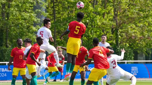 Duel Timnas Indonesia U-23 vs Guinea U-23 di Stade Pierre Pibarot, Clairefontaine, Kamis (09/05/2024) malam WIB. (c) PSSI