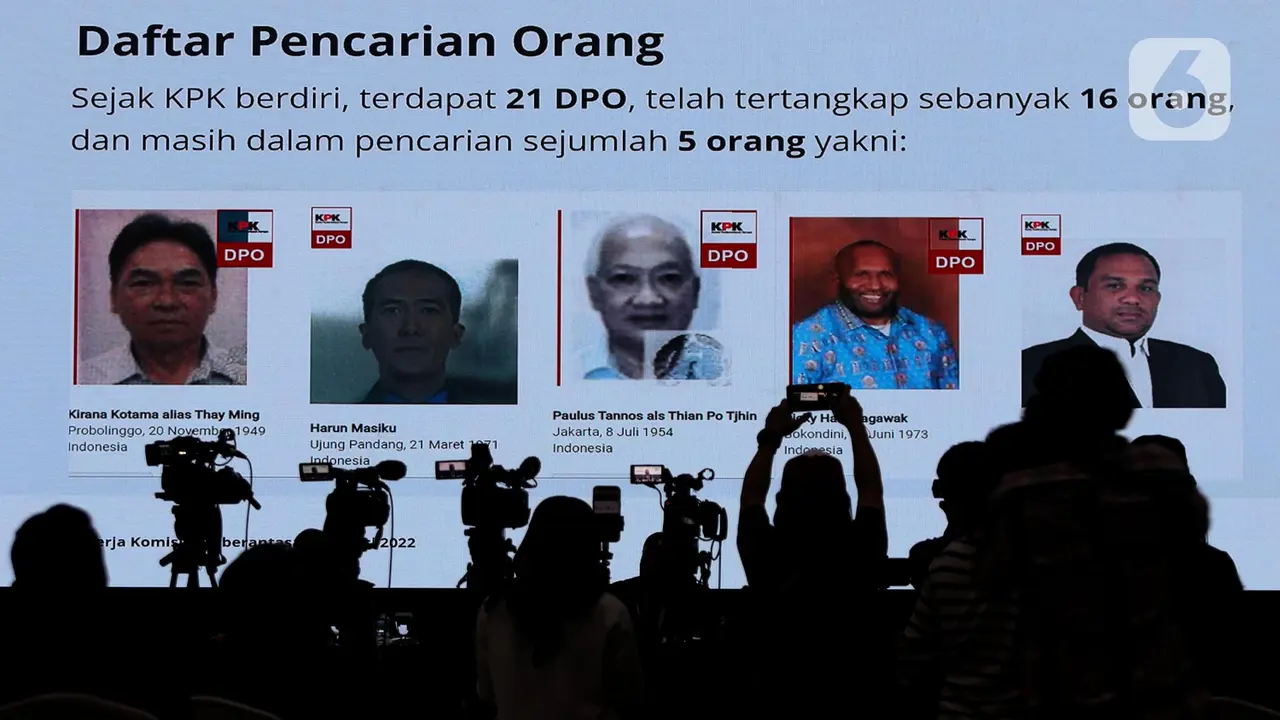 Capaian dan Kinerja KPK 2022, Lima Tersangka Masih Buron