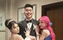 Penampilan Menyala Lucinta Luna di Pernikahan Vior, Pakai Gaun Biru dengan Rambut Pink hingga Berani Peluk Vincent