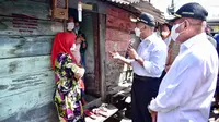 Menko PMK Muhadjir Effendy mengunjungi warga pra sejahtera di Kecamatan Medan Belawan, Kota Medan, Sumut (Ist)