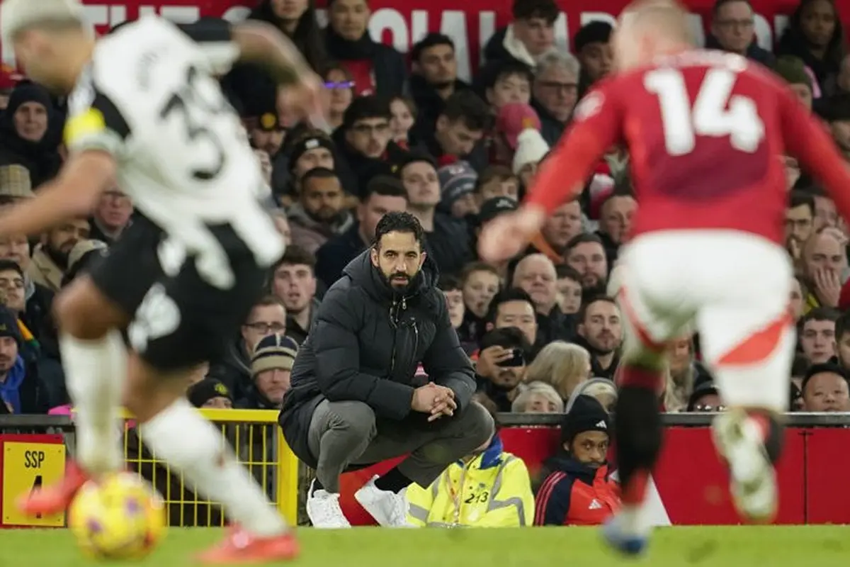 Ruben Amorim pada laga MU vs Newcastle di pekan ke-19 Premier League 2024/2025 (c) AP Photo/Dave Thompson