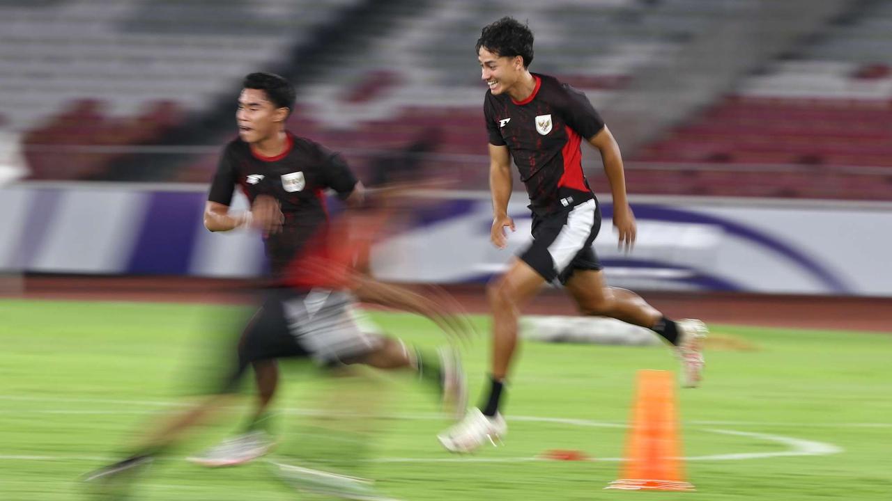 Latihan terakhir Timnas Indonesia sebelum lawan Bahrain