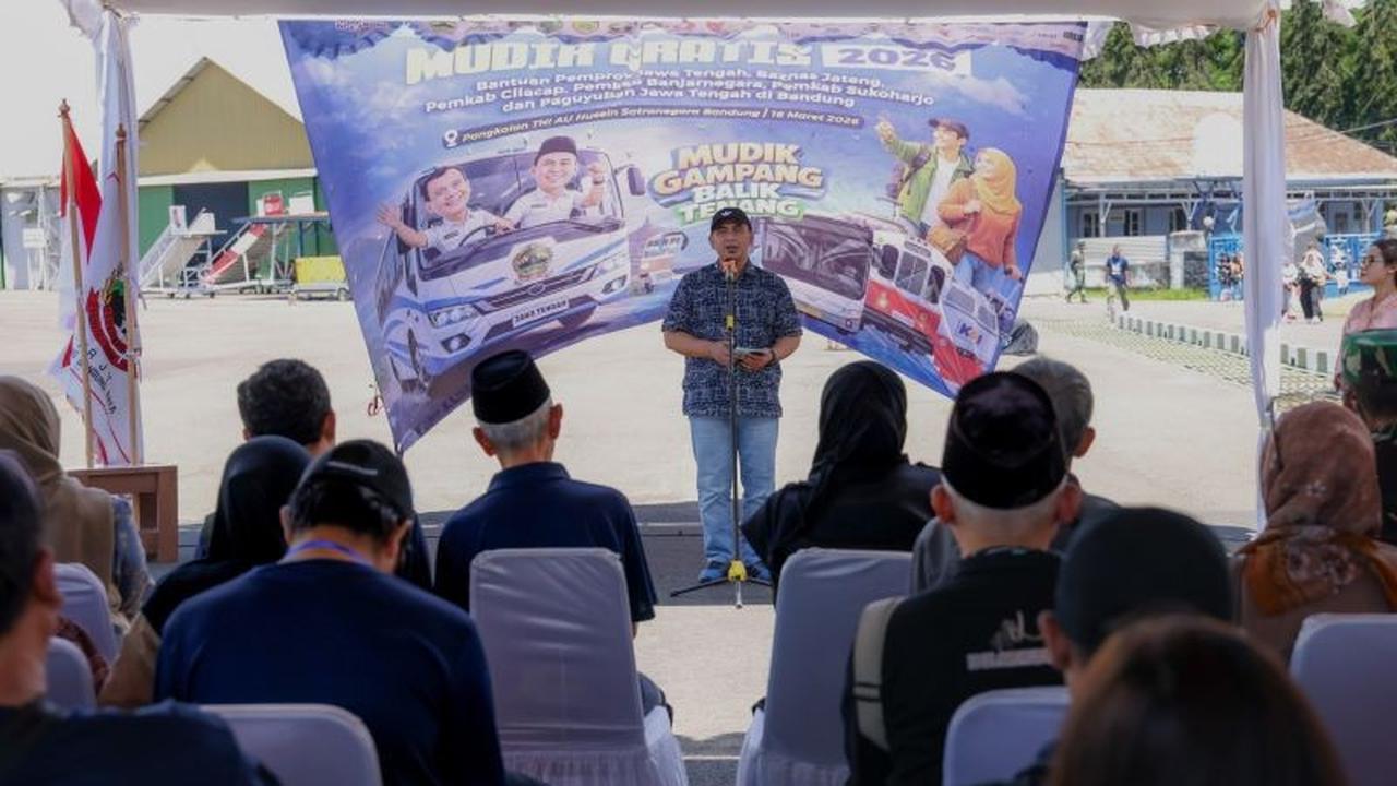 Wagub Jateng Lepas 1.142 Pemudik Program Mudik Gratis Jateng 2026 dari Bandung