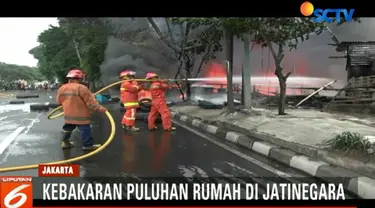 Puluhan Rumah di Jatinegara terbakar, ruas jalan menuju Pondok Bambu dan arah sebaliknya ditutup.