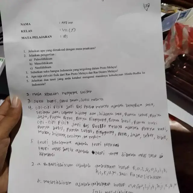 6 Jawaban Nyeleneh Murid di Soal Mata Pelajaran IPS Ini Bikin Guru Tepuk Jidat