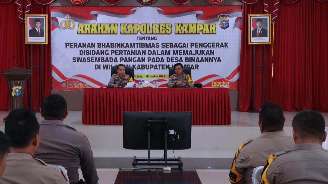 Kapolres Kampar Perintahkan Bhabinkamtibmas Jadi Pelopor Ketahanan Pangan, Awasi Distribusi Pupuk
