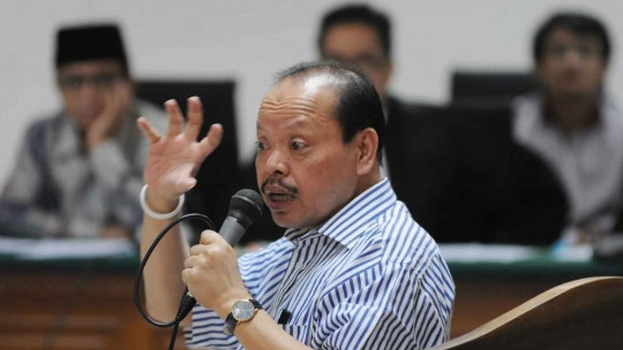 Ekspresi marah Sutan Bhatoegana saat bersaksi di sidang kasus ESDM