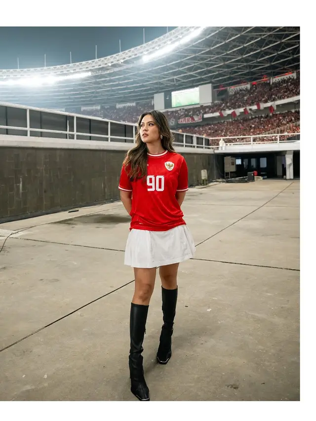 Pakai Jersey Angka Keberuntungan, Raisa Tampil Stylish di Kualifikasi Piala Dunia Timnas
