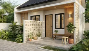 8 Desain Teras dengan Sekat Roster Setengah Badan, Inspirasi untuk Rumah Minimalis Modern