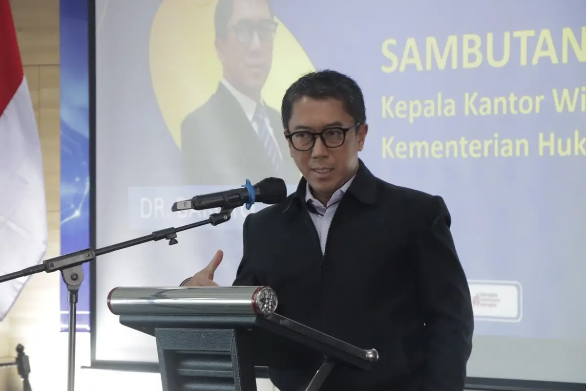 Kepala Kantor Wilayah Kementerian Hukum Daerah Khusus Jakarta, Baroto dalam kegiatan Pendampingan Penyusunan Drafting Paten