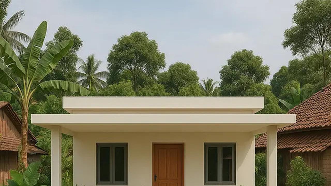 7 Gambar Rumah Sederhana Ukuran 6x9 di Kampung dengan Atap Datar