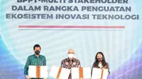 Peruri bersama dengan BPPT melakukan penandatanganan nota kesepahaman terkait Pengkajian dan Penerapan Teknologi di Bidang Solusi Digital pada Instansi Pemerintah (dok: Peruri)