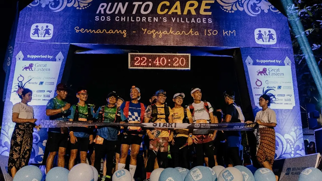 Para pelari Run To Care 2023 di Gate Start, SOS Children’s Village Semarang, 18 Agustus 2023. (Dok Great Eastern)