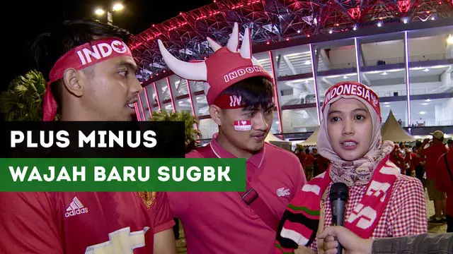 Reaksi dari Suporter Timnas Indonesia untuk Stadion Utama Gelora Bung Karno setelah direnovasi.