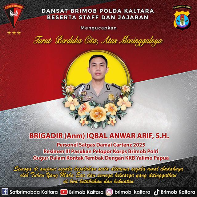 Briptu Iqbal Anwar, Anggota Satgas Damai Cartenz yang Ditembak KKB