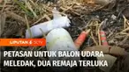 Dua remaja terluka dan sebuah rumah rusak akibat petasan yang akan dipasangkan di balon udara meledak. Rencananya balon udara akan diterbangkan pada Hari Raya Iduladha.