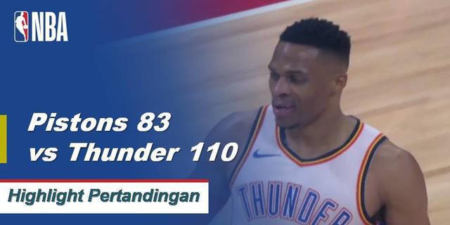 Cuplikan Pertandingan NBA : Thunder 110 vs Pistons 83