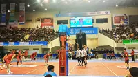 Tim voli putra Palembang BSB saat berhadapan dengan Jakarta Pertamina Pertamax di laga PLN Mobile Proliga 2024 (Liputan6.com / Nefri Inge)