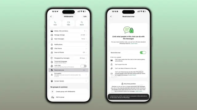 WhatsApp Uji Restricted Chat untuk Cegah AI Sadap Isi Pesan, Ini Cara Kerjanya
