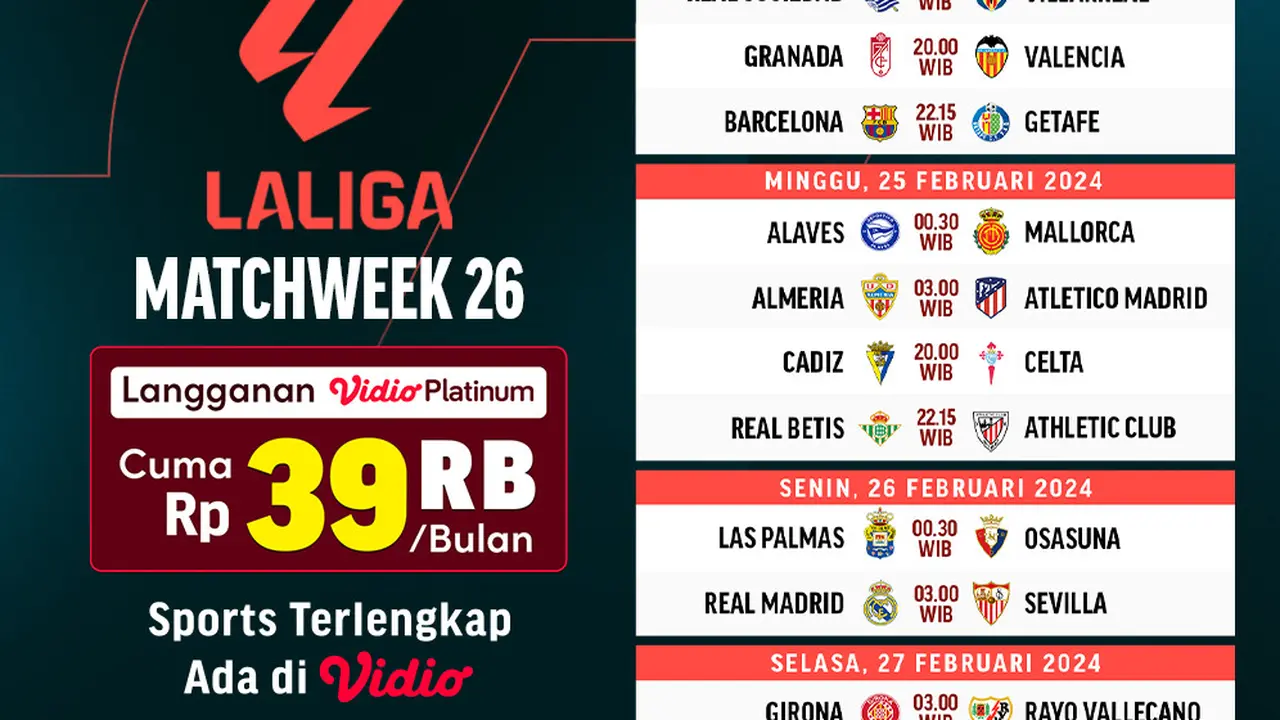 Liga Spanyol 2023/2024 Matchweek 26