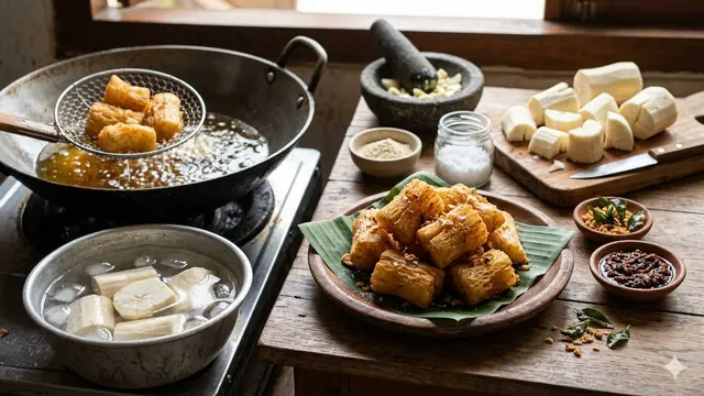 Cara Membuat Singkong Goreng Mekar Gurih (Foto: Gemini AI)