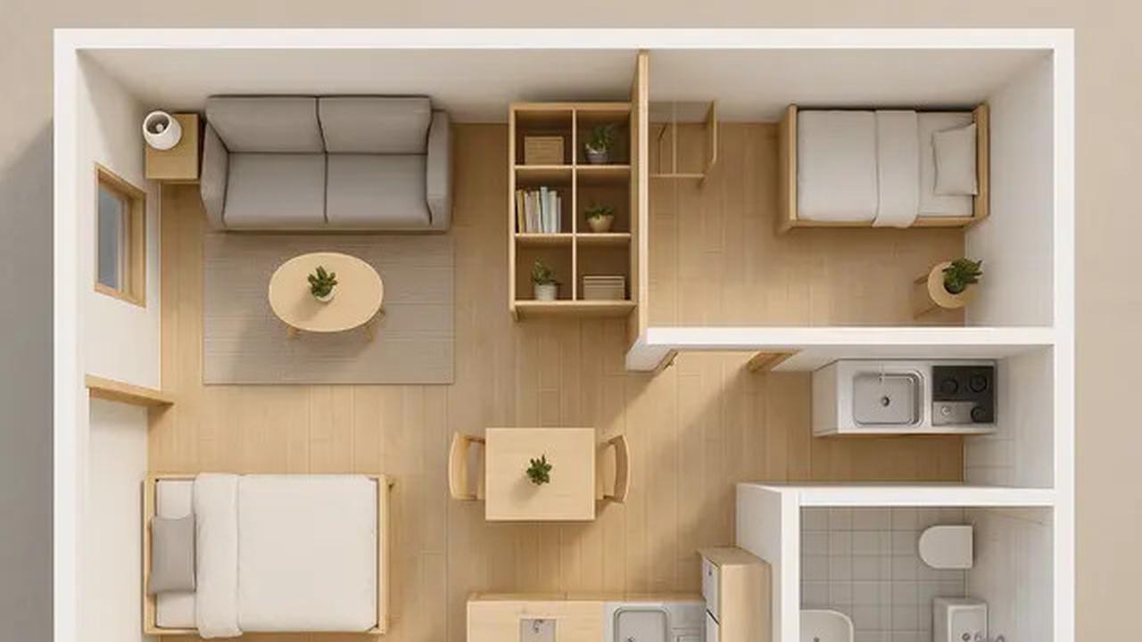 7 Gambar Desain Rumah Tipe 21 dengan 2 Kamar Tidur