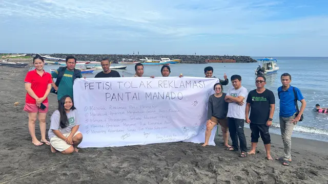 SIEJ Simpul Sulut juga menggelar petisi tolak reklamasi Pantai Manado pada, Minggu (20/7/2025).