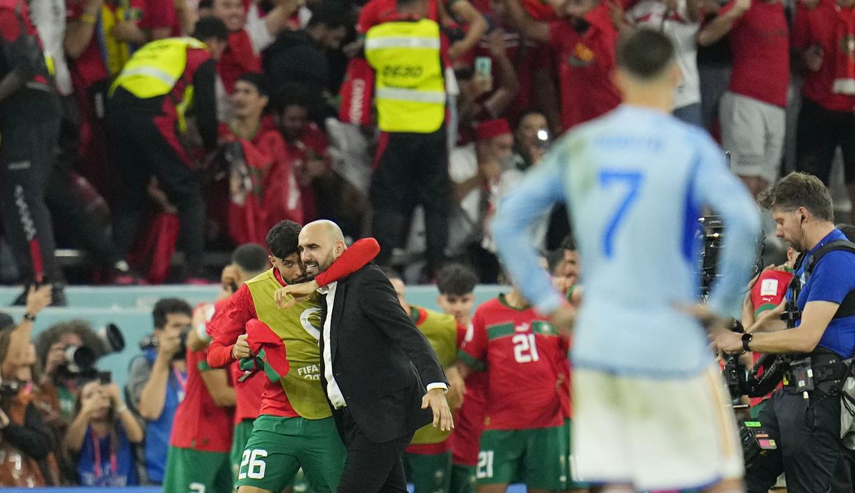 Selama karirnya sebagai pemain sepak bola, prestasi terbaik yang ditorehkan oleh Walid Regragui adalah menjadi juara Divisi Kedua Liga Prancis dengan klub Ajaccio serta menjadi runner-up Piala Afrika tahun 2004. (AP/Julio Cortez)