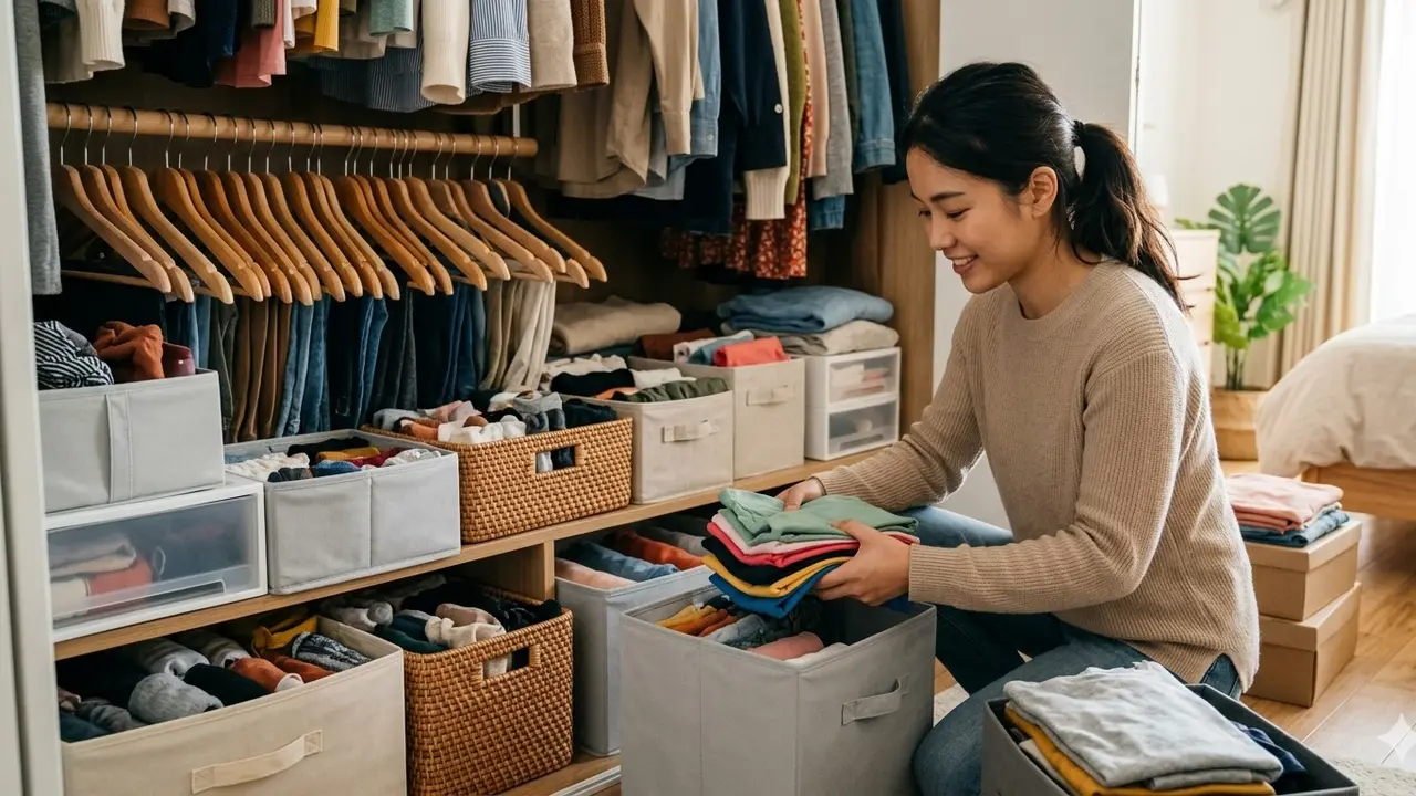 Tips Mengatur Lemari (Foto: Gemini AI)