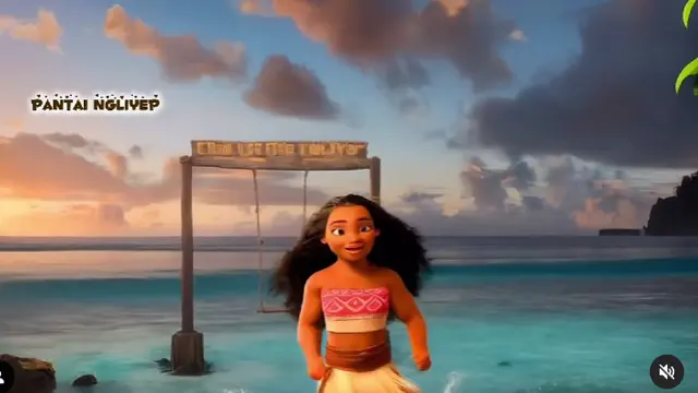 Konten Kreator Ini Ubah Scene Film Moana Jadi Lokal dengan Pesona Pantai Malang Selatan