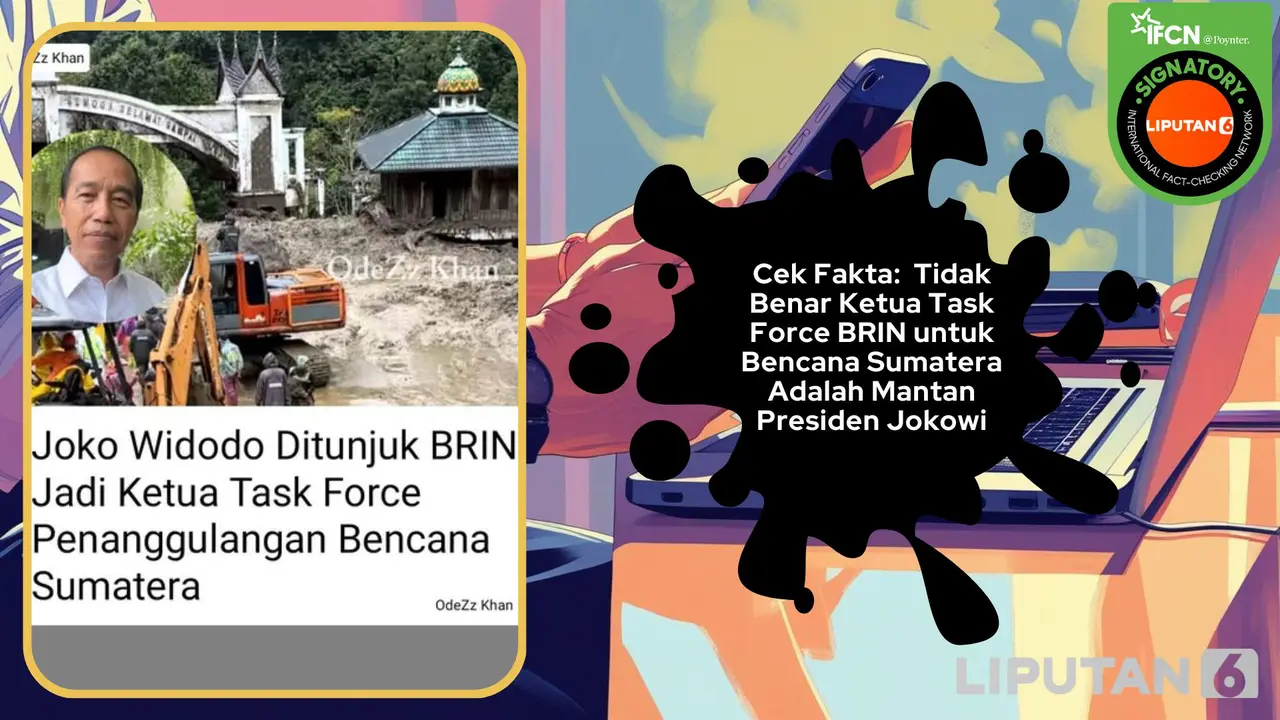 Cek fakta mantan presiden Jokowi jadi ketua Task Force BRIN untuk bencana Sumatera