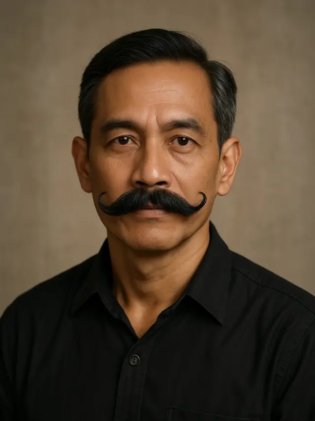 Model Kumis untuk Pria Usia 50 Tahun/Ilustrasi gambar oleh AI