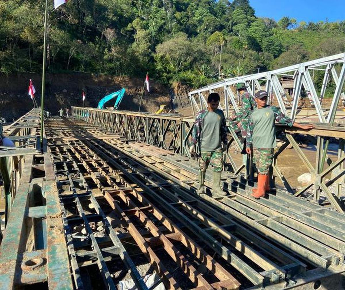 18 Jembatan Bailey di Aceh Rampung, Puluhan Titik Lain Masih Dikebut