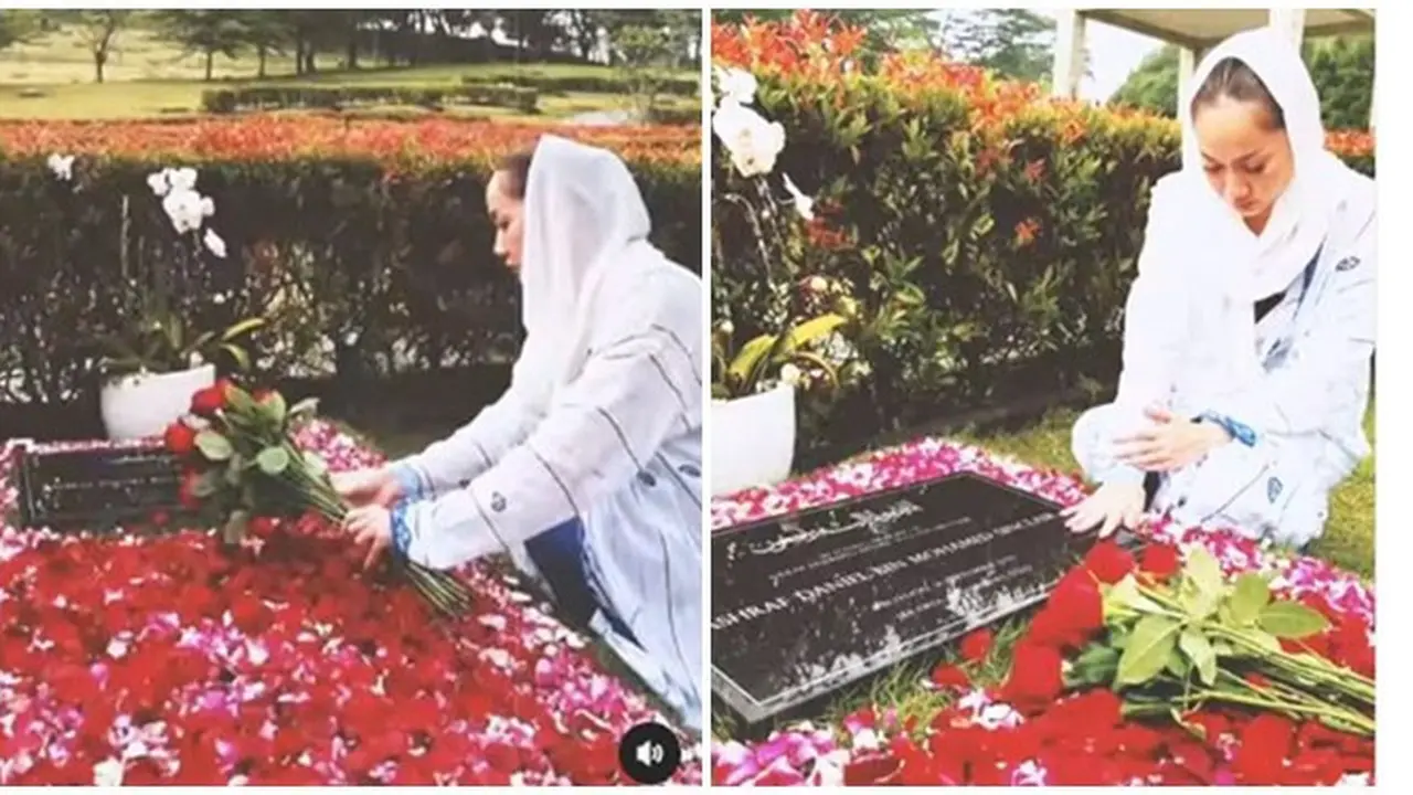 10 Momen Bunga Citra Lestari Ziarah ke Makam Ashraf Sinclair di Hari Ulang Tahun Pernikahan