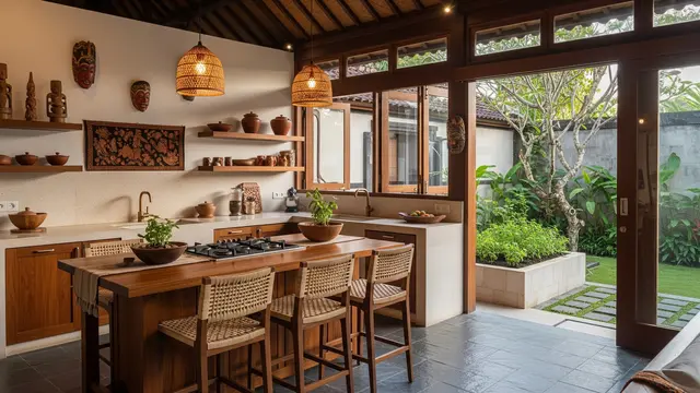 Model Dapur Terbuka Menempel Tembok Belakang