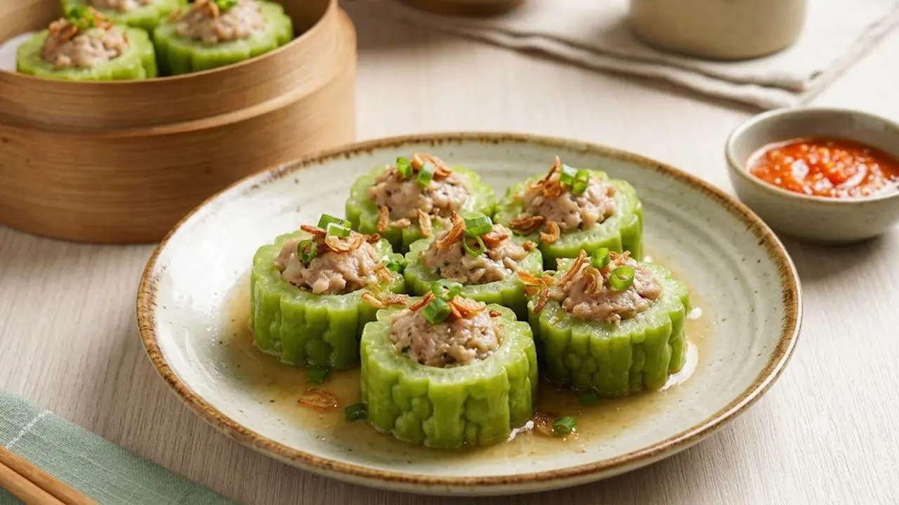 Resep Pare Isi Ayam Cincang Kukus