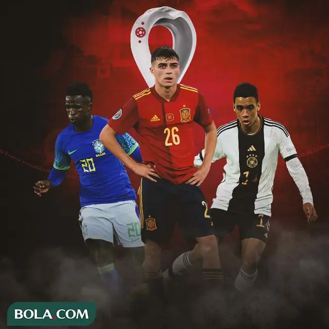 Ilustrasi - Vinicius Junior, Pedri, Jamal Musiala