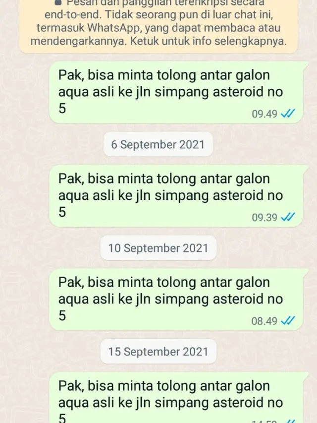 6 Chat Lucu dengan Tukang Galon Ini Bikin Ketawa