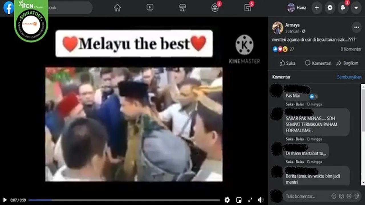 Gambar Tangkapan Layar Video yang Diklaim Menag Yaqut Diusir Warga (sumber: Facebook)
