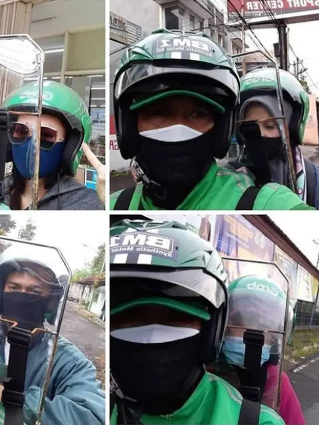 6 Cara Unik Driver Ojol Jaga Jarak Saat Angkut Penumpang