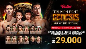 Jadwal Triumph Fight Genesis akhir pekan ini, Minggu, 31 Mei 2026 di Vidio. (doc. vidio)